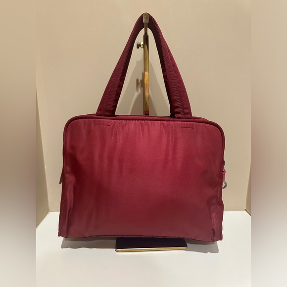 *Reserved for Justine* Prada Maroon Nylon Small Handbag - Picture 2 of 11